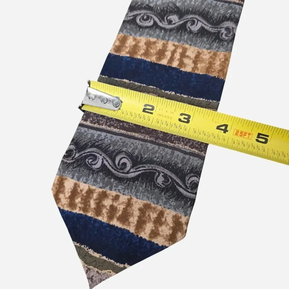Vintage Jimmy V Tie 90s Abstract Retro Statement Necktie Silk Made in USA